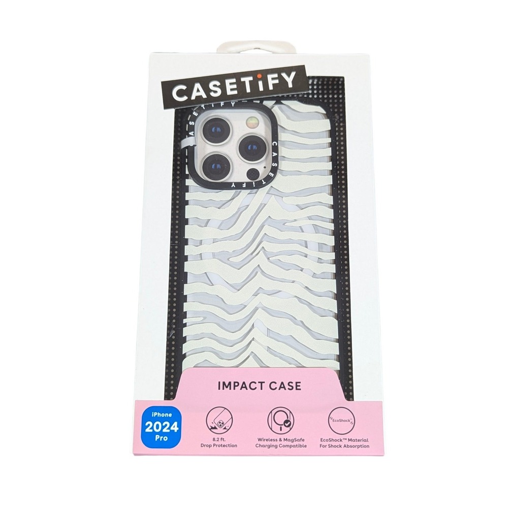 C3O CASETiFY Impact Case w/ Magsafe for‎ iPhone 16 Pro 6.3" - Zebra Stripe